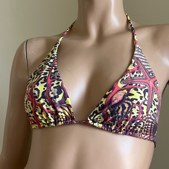 A’BIDDIKKIA Paharea Yellow cheetah bikini with shell print - Picture 2 of 5